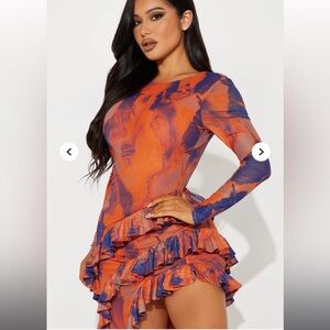 Santana Ruffle Mesh Maxi Dress -